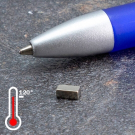 Neodymium blokmagneten rechthoekig, vernikkeld 5 x 2,5 mm | 2 mm