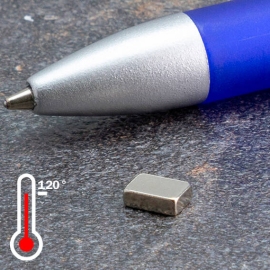 Neodymium blokmagneten rechthoekig, vernikkeld 6 x 4 mm | 2 mm