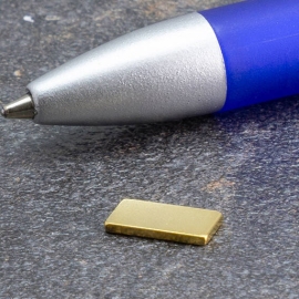 Neodymium blokmagneten rechthoekig, verguld 10 x 5 mm | 1 mm