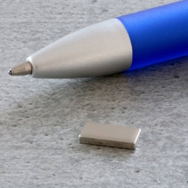 Neodymium blokmagneten rechthoekig, vernikkeld 10 x 5 mm | 1.5 mm