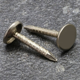 Siernagels voor staalboeken, 20 mm, platte kop, vernikkeld 