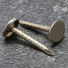 Siernagels voor staalboeken, 25 mm, platte kop, vernikkeld 
