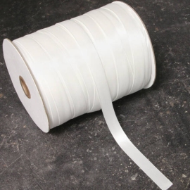 Satijnband, 10 mm, wit (Rol á 300 m) 