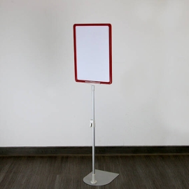Posterframe met voet en houder (set) A4 | rood | onderstel: grijs