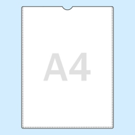 U-hoezen/etuis voor A4, korte zijde geopend, transparant 