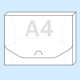 Documentbox voor inhoud A4, PP-folie 800 µm, met klep en sluiting 