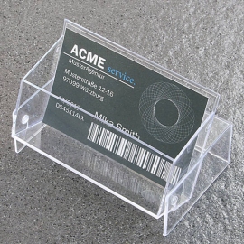 Visitekaartdoosjes transparant voor 80 kaartjes, uitklapbaar, 27 mm | per 200 stuks in een doos