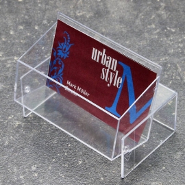 Visitekaartdoosje voor 100 kaartjes, transparant, uitklapbaar, 34 mm | per 100 stuks in een doos