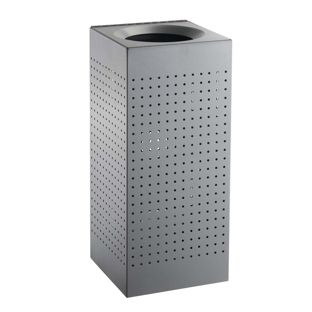 Afvalbak, voor buiten, staal, grijs 60 l
