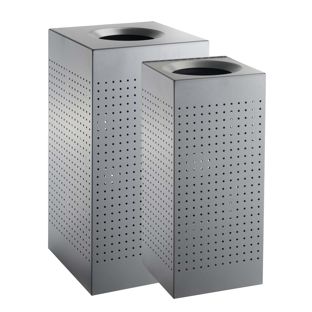 Afvalbak, voor buiten, staal, grijs 