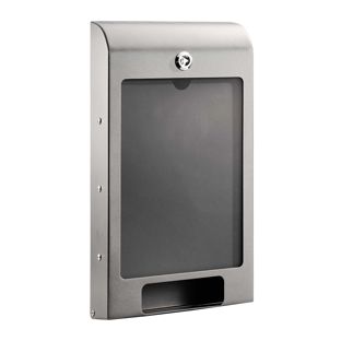 Hondenpoepzakjesdispenser, met A4 infovakje, staal donkergrijs 