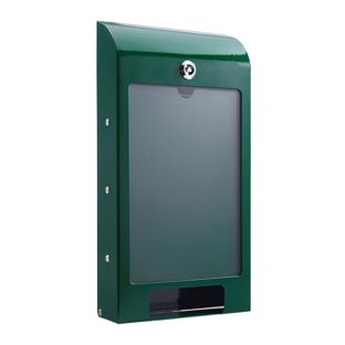 Hondenpoepzakjesdispenser, met A4 infovakje, staal groen 