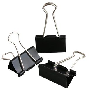 Foldback papierclips, zwart 41 mm