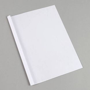 Thermische inbindomslag A4, karton met leerstructuur, 40 vel, wit  | 240 g/m² | 4 mm