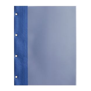 Balansmap A4, 4 ogen, snel nieten, glanzend karton blauw 