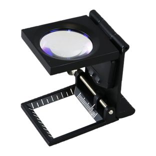 Opvouwbaar vergrootglas/LED-verlichting/precisieloep/draadteller/verstelbare wijzer/zonder vervorming, 6x vergrotend 