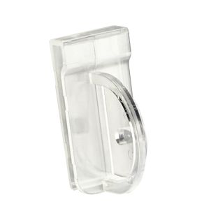 Kaartgripper/schapstopper clip voor scanrails voor geperforeerde kaartjes
 