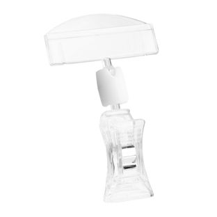 Sign-Clip met kleine klem en prijskaarthouder, transparant 