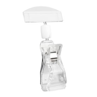 Sign-Clip met grote klem en prijskaarthouder transparant 