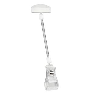 Sign-Clip met grote klem en prijskaarthouder, 10 cm verlenging, transparant 
