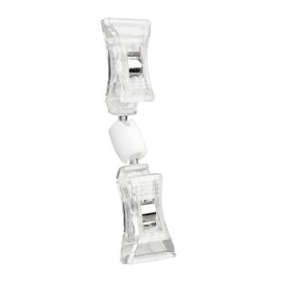 Sign-Clip met 2 kleine klemmen, transparant zonder verlenging 
