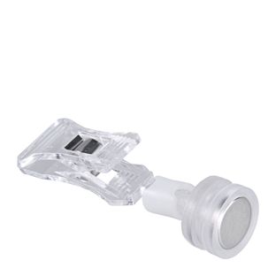 Sign-Clip met kleine klem en neodymium magneet, transparant 
