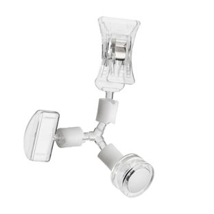 Sign-Clip met kleine prijshouder, kleine klem en neodymium magneetvoet, transparant 