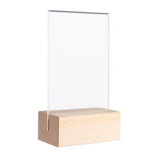 Tafelstandaard MODUL, acrylglashoes met houten voet null | null | A7