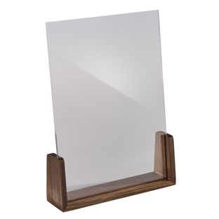 Tafelstandaard hout LignoLine A4  | staand formaat  | Notenhout|acryl (PMMA) 