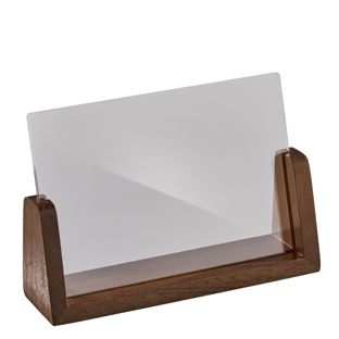 Tafelstandaard hout LignoLine A6  | liggend formaat  | Notenhout|acryl (PMMA) 