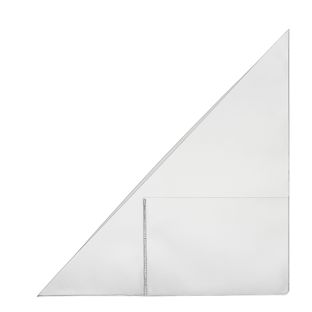 Driehoek insteekhoezen met visitekaarthouder, zelfklevend, PP-folie, transparant 170 x 170 mm - rechterzijde 