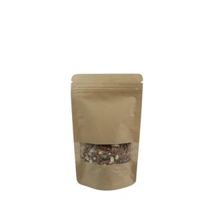 Stazakken kraftpapier met venster 85 x 140 mm  | bruin 