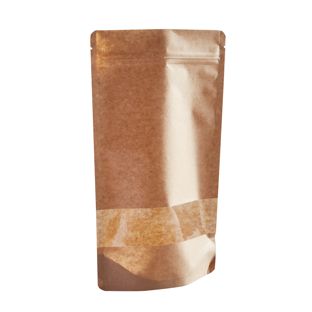 Stazakken kraftpapier met venster 300 x 370 mm | bruin