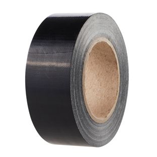 Duct tape op basis van textiel sterk en permanent klevend zwart  | 48 mm