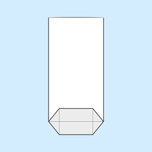 Kruisbodemzak, OPP-folie 120 x 225 mm