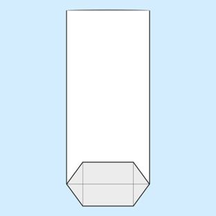 Kruisbodemzak, OPP-folie 145 x 300 mm