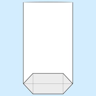 Kruisbodemzak, OPP-folie 230 x 375 mm