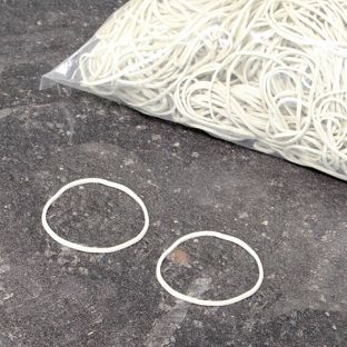 Rubberen elastieken, wit 1,5 mm | 50 mm