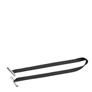 Plat elastiek 2-zijdig genippeld zwart  | 230 mm