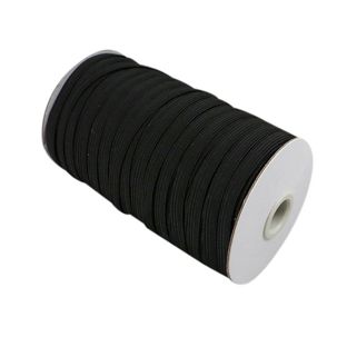 Elastiek plat 8 mm zwart 