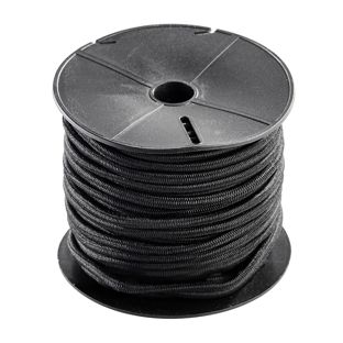 Rubber touw 4 mm, zwart 