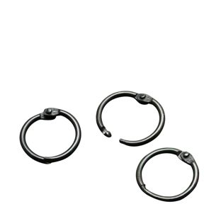 Scharnierringen metaal 14 mm - geopend verpakt  | zwart 