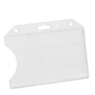 Badges voor visitekaartje/creditcard, hard plastic, met ronde perforaties en eurolock 