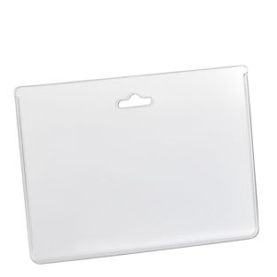 Badges voor visitekaartjes, liggend/dwars formaat, hard-PVC, met eurolock 