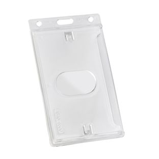 ID-kaarthouder hard plastic, duimuitsparing, mat, staandformaat lange zijde 