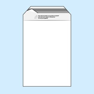 Mailing enveloppen met klep, hersluitbaar, PE-folie, transparant 180 x 250 mm - gerecycled  | 50 µm
