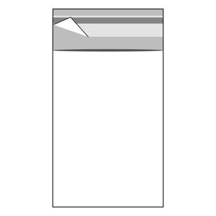 Mailing enveloppen met klep, hersluitbaar, OPP-folie, transparant 70 x 100 mm
