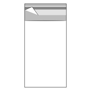 Mailing enveloppen met klep, hersluitbaar, OPP-folie, transparant 80 x 160 mm 
