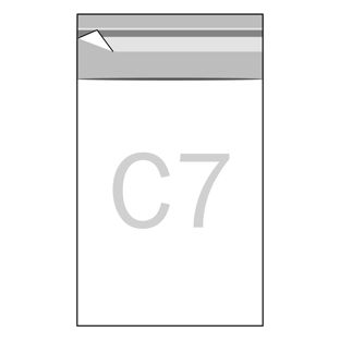 Mailing enveloppen met klep, hersluitbaar, OPP-folie, transparant 87 x 116 mm - C7
