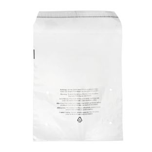 Mailing enveloppen met klep, met waarschuwingsopdruk, hersluitbaar, PCR-folie, transparant 250 x 300 mm